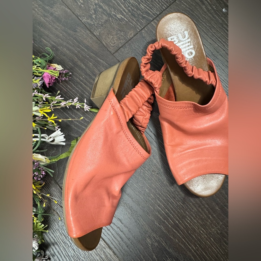 Bueno LYDIA Sandals Coral Elastic SlingBack Leather Comfort